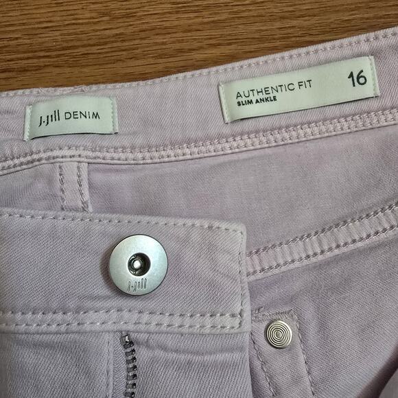 J Jill Women's Plus Sz 16 Authentic Fit Slim Ankle Lavender Denim Jeans Stretchy - Picture 2 of 9